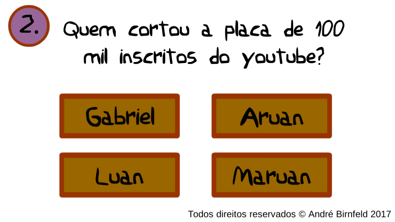 Gênio Quiz Youtubers Questão 2 um jogo online grátis sobre o Youtube