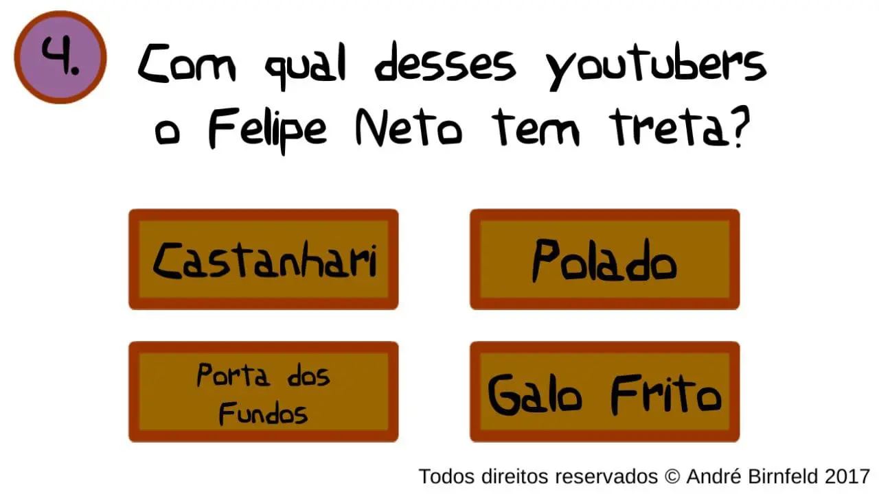 Gênio Quiz Youtubers 2 questão do jogo