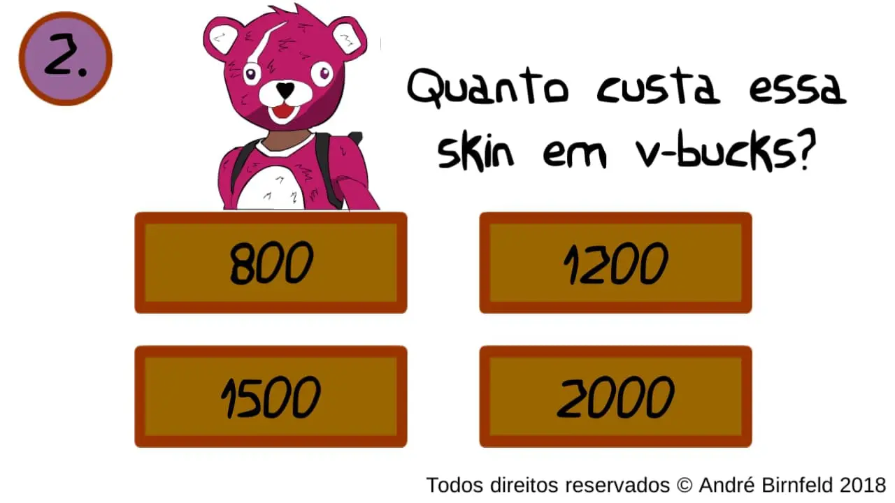 Gênio Quiz Fortnite questão 2 (jogo online grátis)