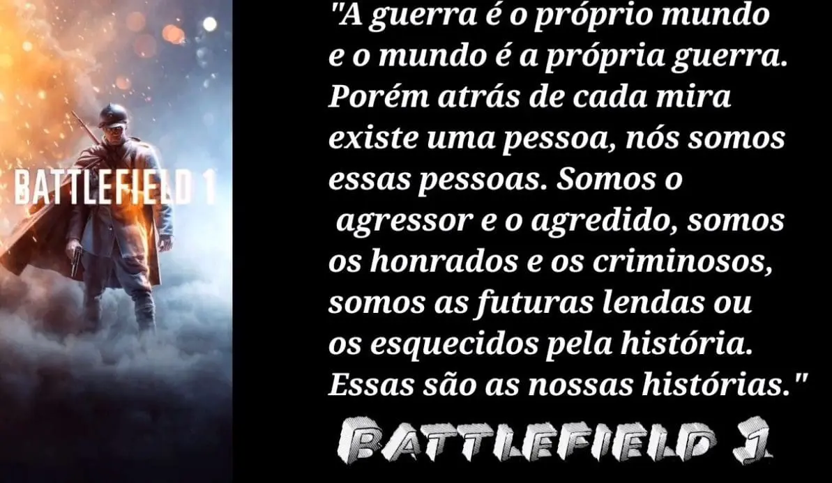 Battlefield 1 frases de jogos