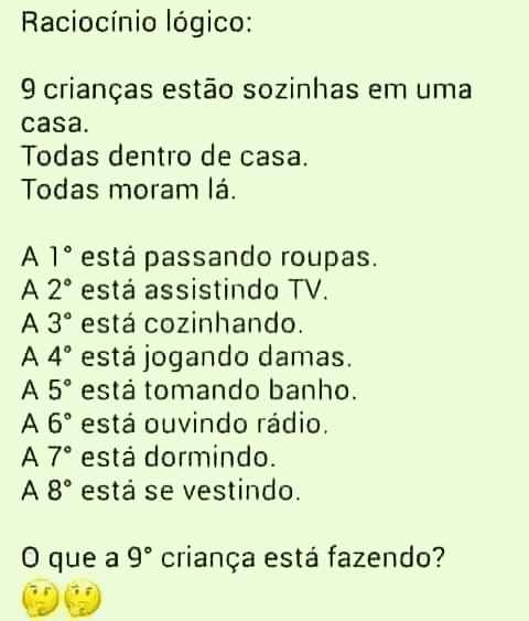 resposta 9 crianças estão sozinhas em casa