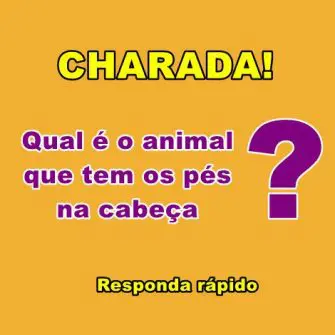 Qual o animal que tem os pés na cabeça?