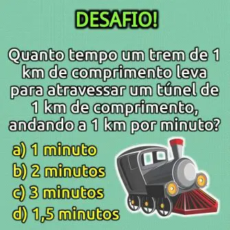 Quanto tempo um trem de 1 km de comprimento leva para atravessar