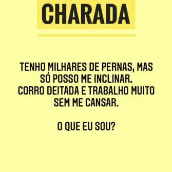 Charada tenho milhares de pernas