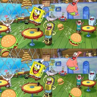 Jogo dos 7 erros: Bob Esponja e Amigos