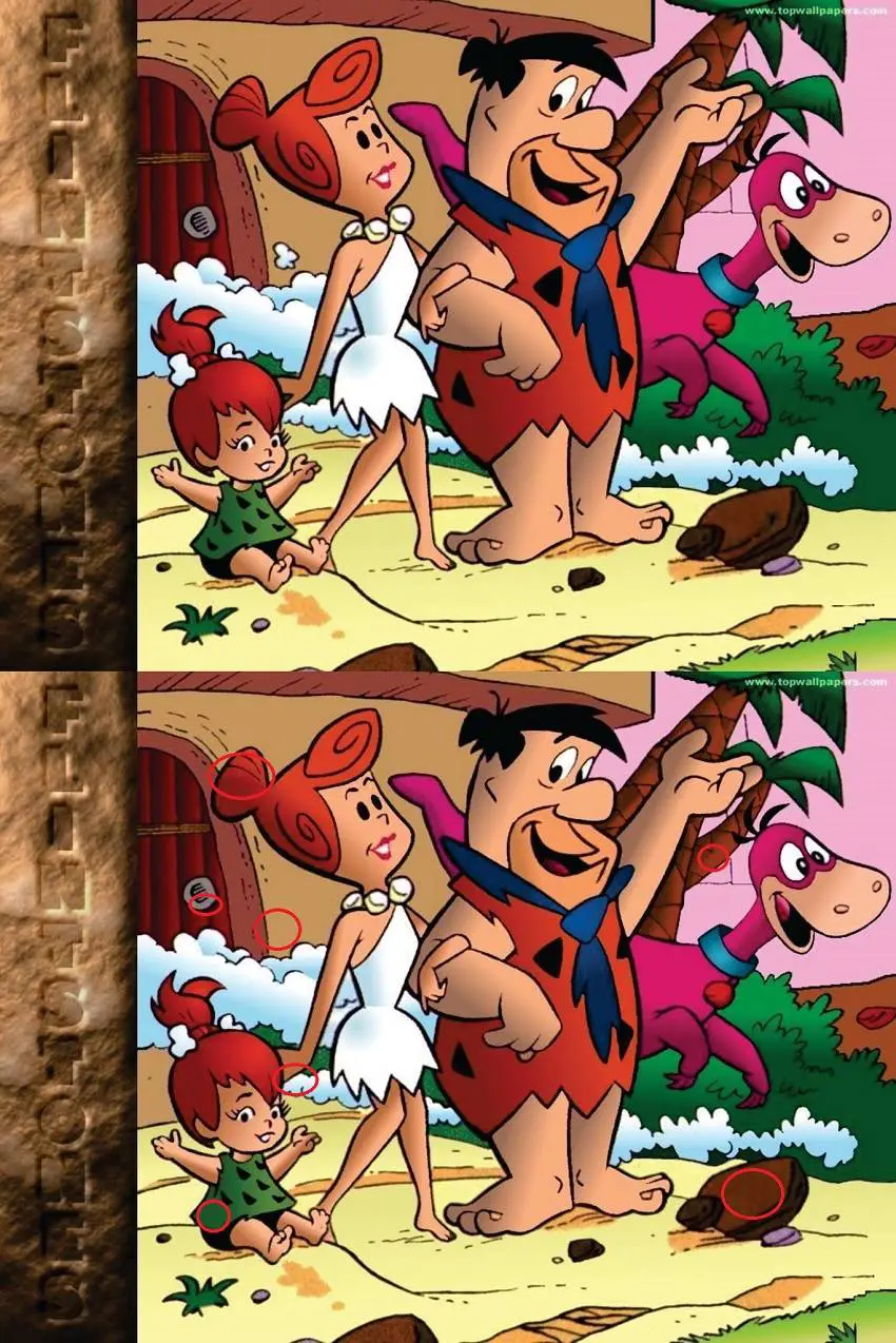 Resposta Jogo dos 7 erros: Os Flintstones