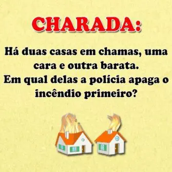 ha duas casas em chamas uma cara e uma barata