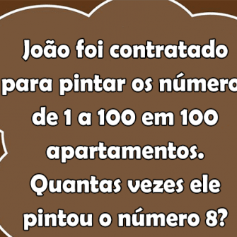 João foi contratado para pintar os números de 1 a 100