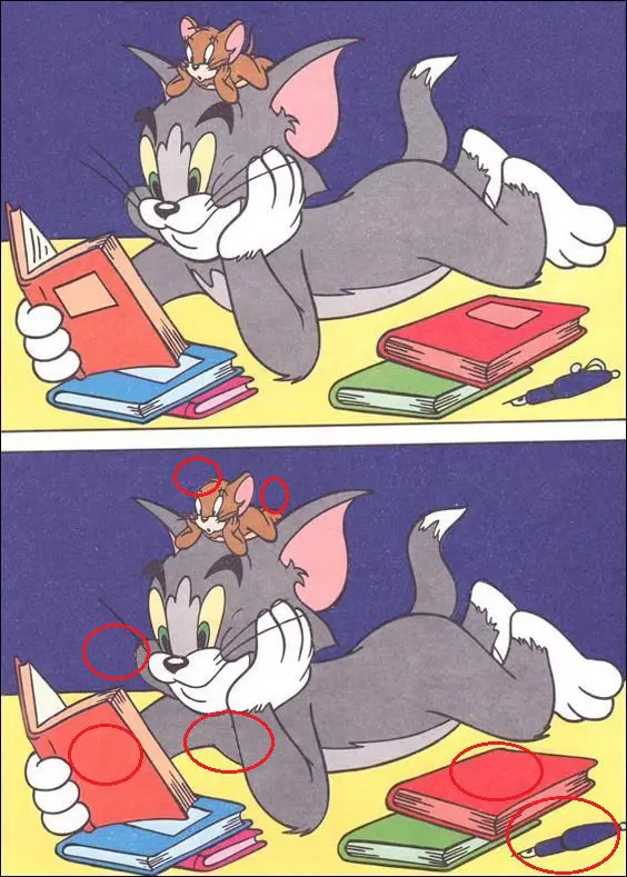 Resposta Jogo dos 7 erros: Tom e Jerry