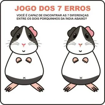 Jogo dos 7 erros: O Porquinho da Índia