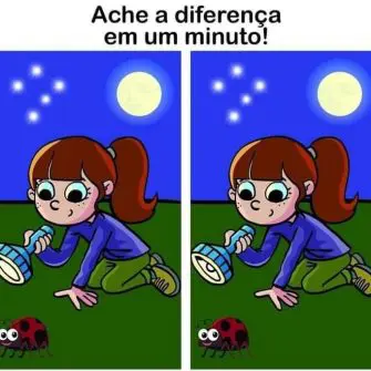 Ache a Diferença em Um Minuto: A menina e a Joaninha