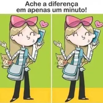 Resposta Encontre a Diferença em Um Minuto: A Menina no Celular