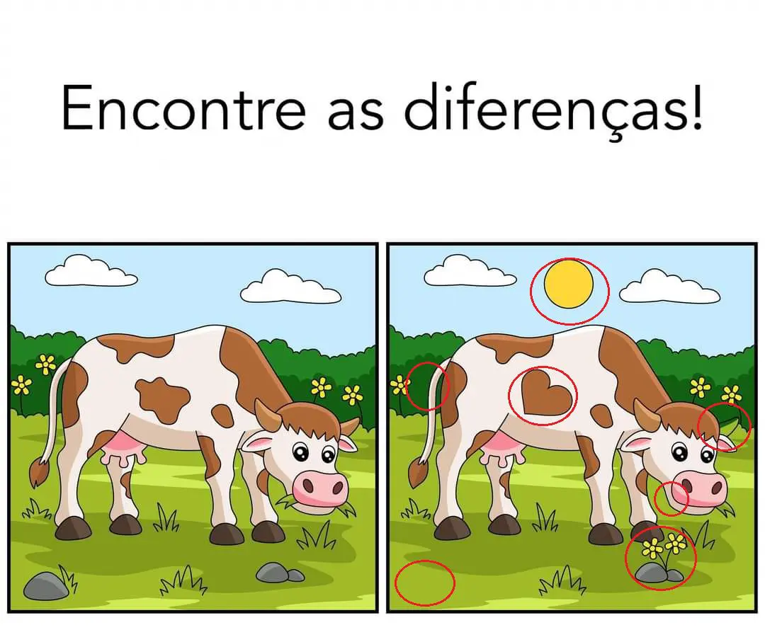 Resposta Encontre as diferenças: A Vaquinha 