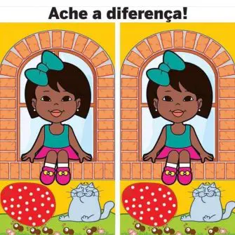 Ache a Diferença: A Menina e o Gatinho