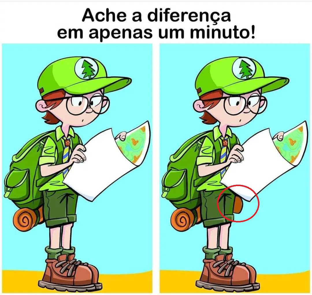 Resposta Encontre a Diferença em um Minuto: O Escoteiro