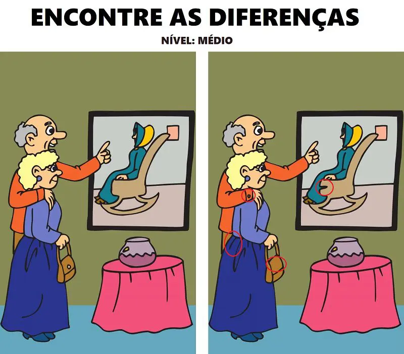 Resposta Encontre as Diferenças: Os Idosos