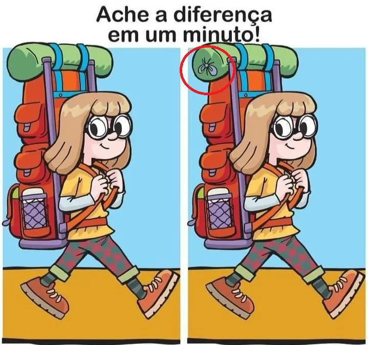 Resposta Ache a Diferença: A Mochileira