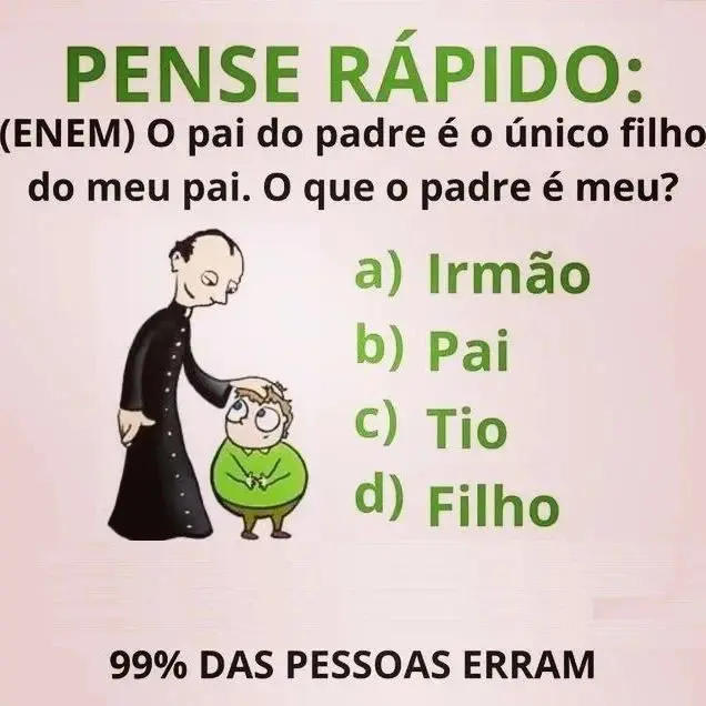 O pai do padre é o único filho do meu pai o que o padre é meu