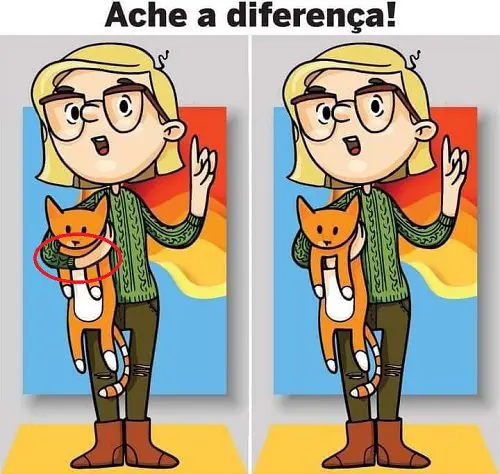 Resposta Ache a Diferença: O Gato e a Menina