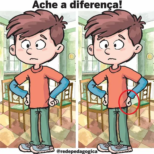 Resposta Ache a Diferença: O Menino na Sala