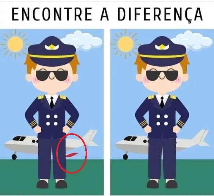 Resposta Ache a Diferença: O Piloto de Avião