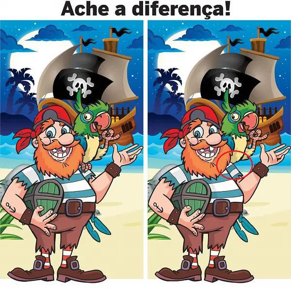 Resposta Ache a Diferença: O Pirata