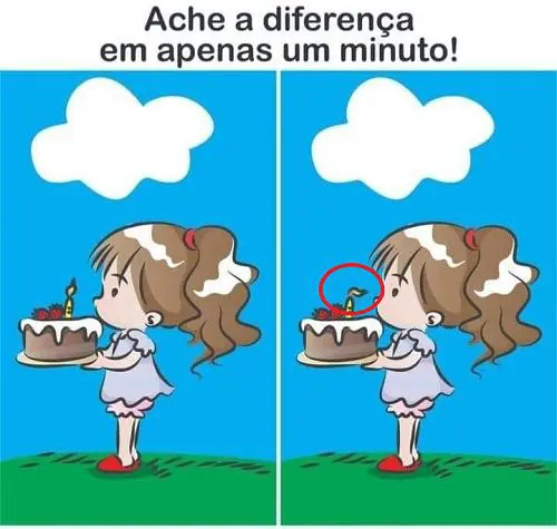 Resposta Ache a Diferença: O Bolo