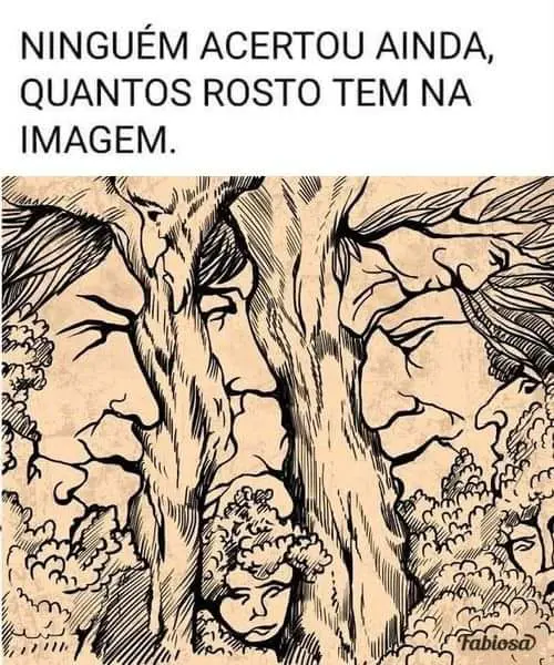 Quantos rostos tem na imagem