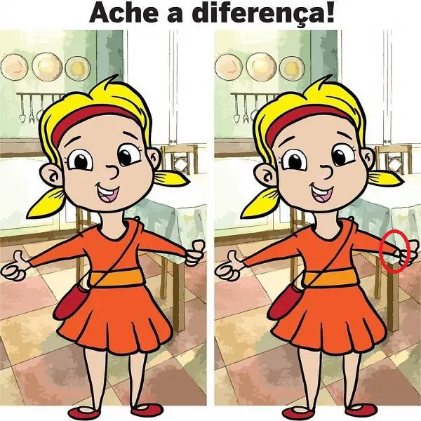 Resposta Ache a Diferença: A Menina do Joinha