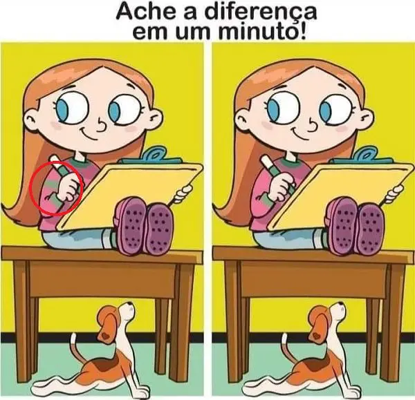 Resposta Ache a Diferença: A Menina com a Prancheta