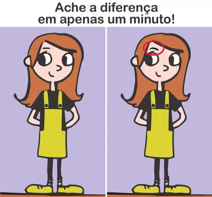 Resposta Ache a Diferença: A Menina de Amarelo