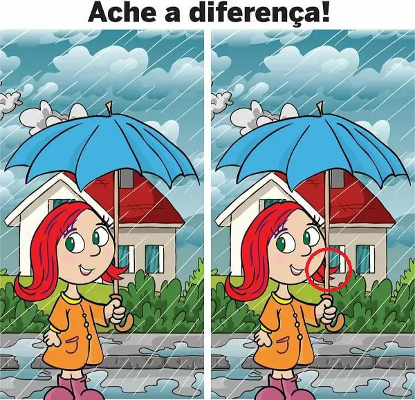 Resposta Ache a Diferença: A Menina na Chuva