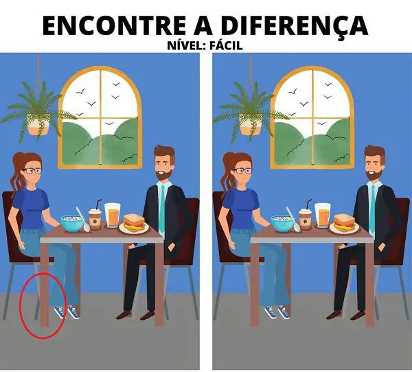 Resposta Ache a Diferença: O Almoço do Casal