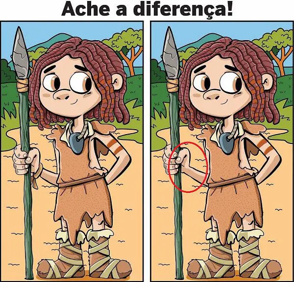 Resposta Ache a Diferença: O Menino da Pré-história