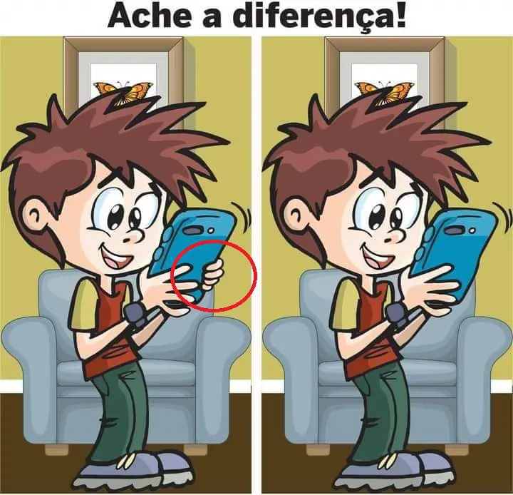 Resposta Ache a Diferença: O Menino no Celular