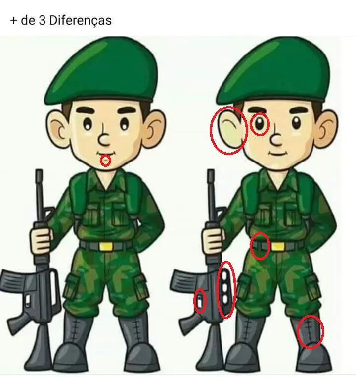 Resposta Ache as Diferenças: O Soldado