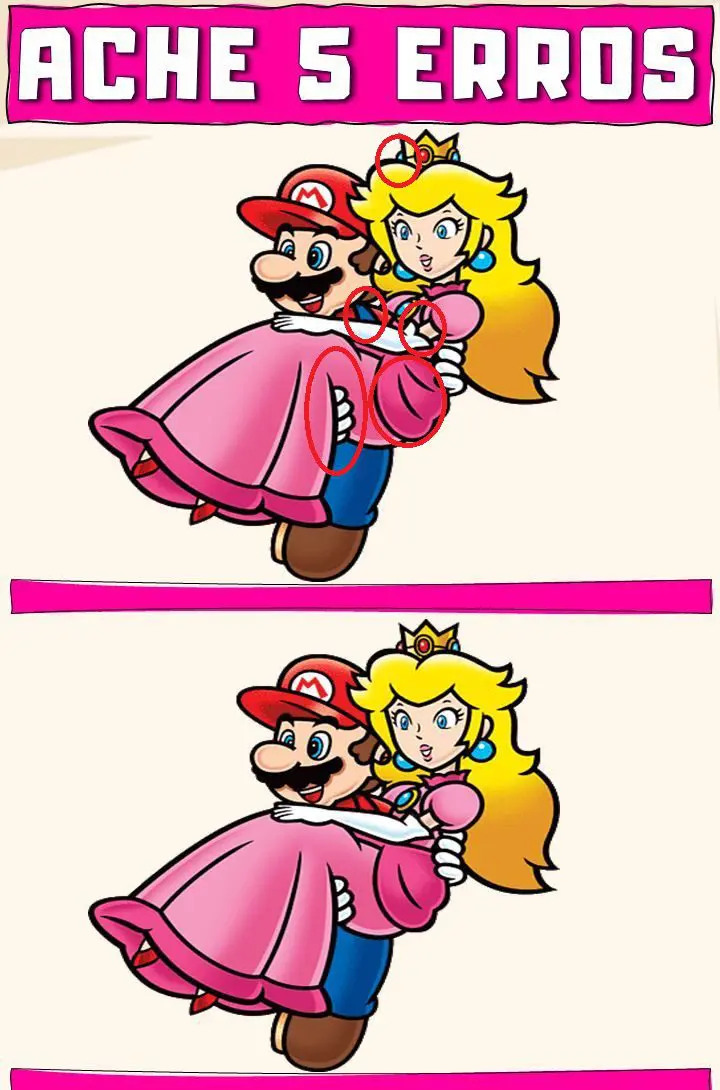 Resposta Ache os Erros: Mario e a Princesa Peach 