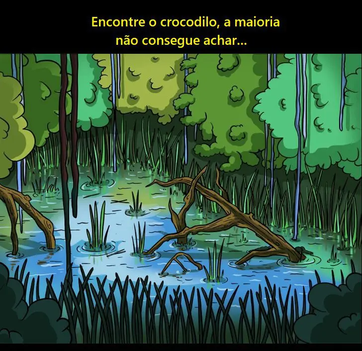 Encontre o crocodilo, a maioria não consegue achar