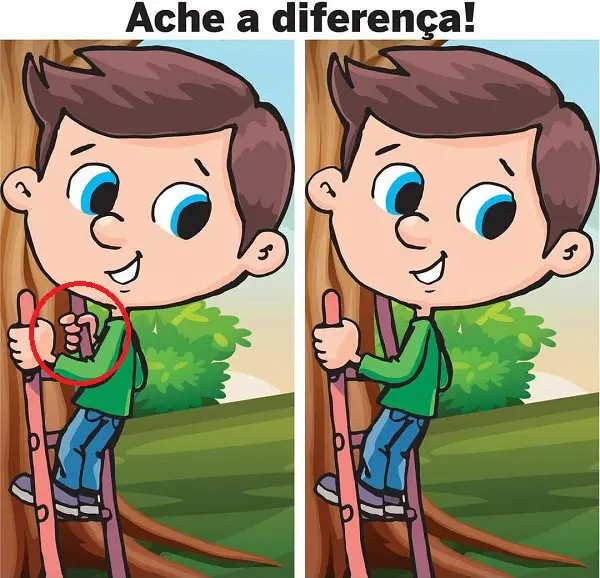 Resposta Ache a Diferença: O Menino na Escada