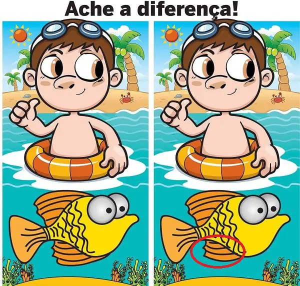 Resposta Ache a Diferença: O Menino na Praia