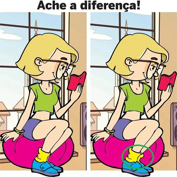 Resposta Ache 1 Diferença: A Menina de Óculos