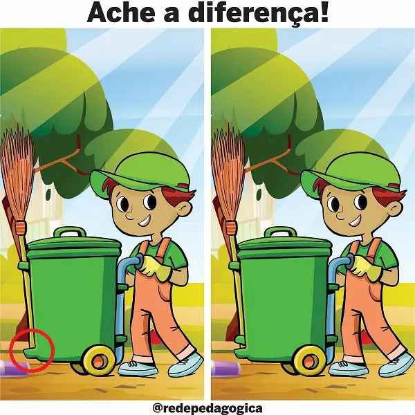 Resposta Ache a Diferença: O Gari