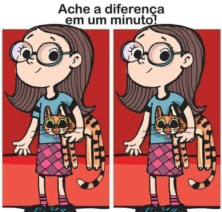 Ache a Diferença: A Menina e o Gatinho Fofo