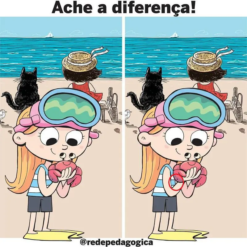 Resposta Ache a Diferença: A Menina e o Caranguejo