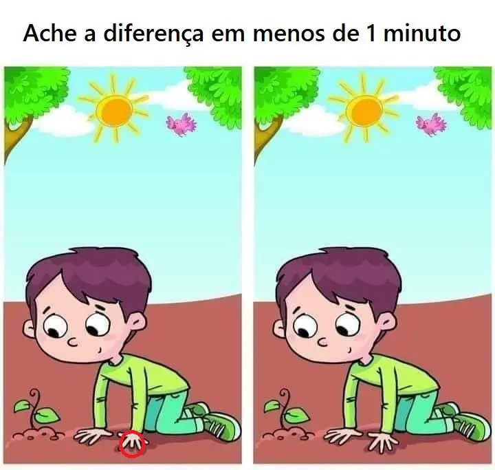 Resposta Ache a diferença em menos de 1 minuto: O Menino e a Plantinha