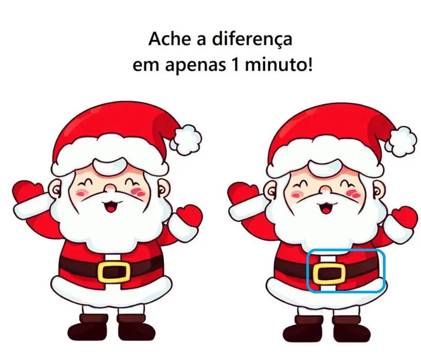 Resposta Ache a Diferença: O Papai Noel Feliz