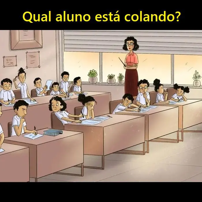 Qual aluno está colando?