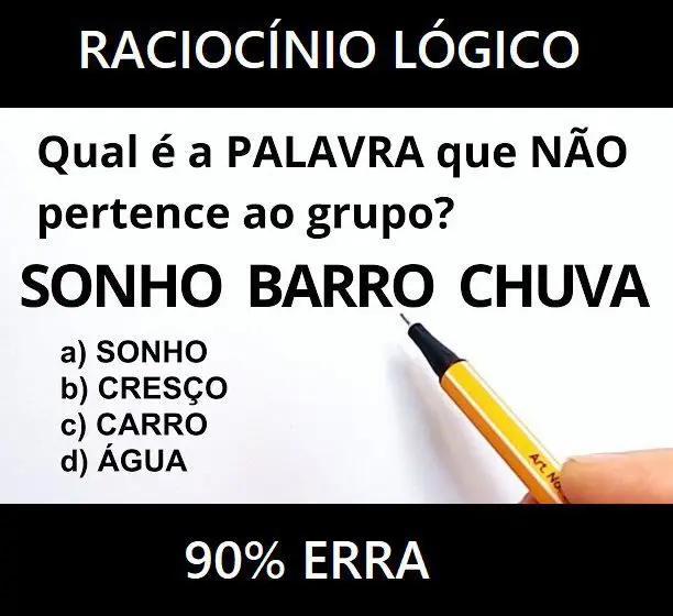 Qual é a palavra que não pertence ao grupo: Sonho Barro Chuva