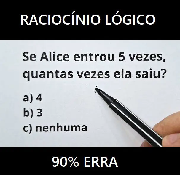 Se Alice entrou 5 vezes, quantas vezes ela saiu?