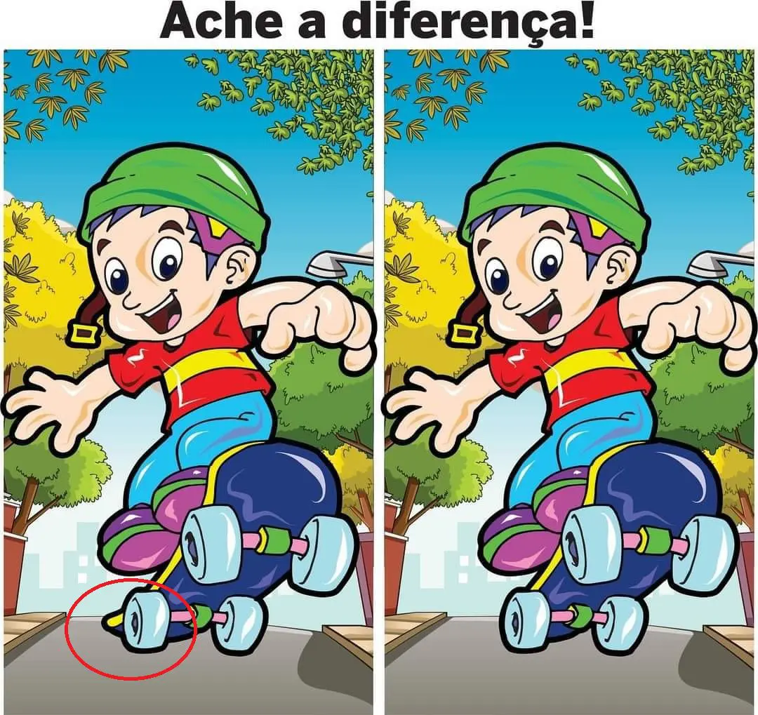 Resposta Ache a Diferença: O Menino Skatista